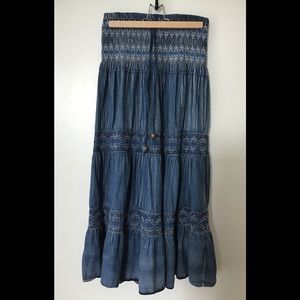 Lapis convertible cotton boho maxi skirt